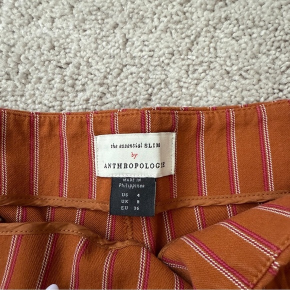 Anthropologie Essential Slim Striped Ankle trousers | Size 4 - Picture 3 of 9